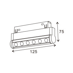 Foco LED Linéaire Serie 16mm 6W para carril magnético Blanco 48V  4000K