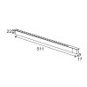 Foco LED Hallway Serie 16mm 24W para carril magnético Negro 48V  4000K