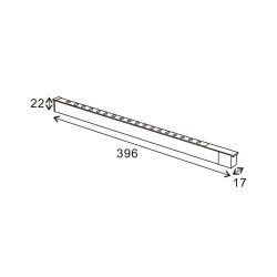 Foco LED Hallway Serie 16mm 18W para carril magnético Blanco 48V  4000K