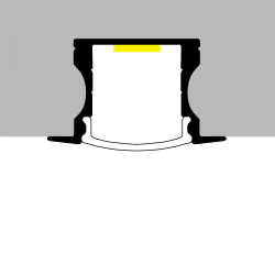 Perfil de aluminio U High con alas Lacado Negro - 2 metros  Negro
