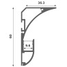 Perfil de aluminio Sea Lacado Blanco - 2 metros  Blanco