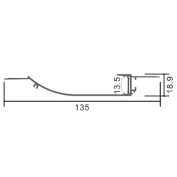 Perfil de aluminio Cue Lacado Blanco - 2 metros  Blanco