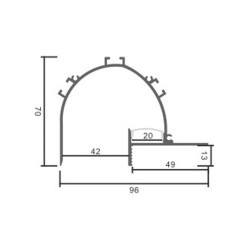 Perfil de aluminio Sunn Lacado Blanco - 2 metros  Blanco