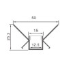 Perfil de aluminio Lor - 2 metros  Aluminio
