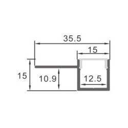Perfil de Aluminio Gilg - 2 Metros  Aluminio