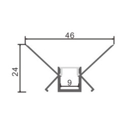 Perfil de aluminio Rolk - 2 metros  Aluminio