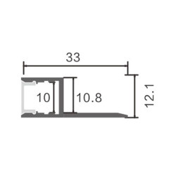 Perfil de aluminio Def - 2 metros  Aluminio