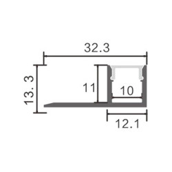 Perfil de aluminio Ope - 2 metros  Aluminio