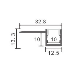 Perfil de aluminio Hure - 2 metros  Aluminio