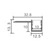 Perfil de aluminio Hure - 2 metros  Aluminio