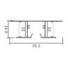 Perfil de aluminio Gote XL Lacado Negro - 2 metros  Negro