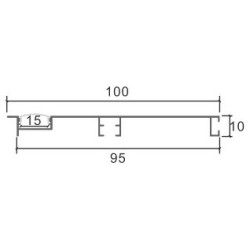 Perfil de aluminio Miet Lacado Blanco - 2 metros  Blanco