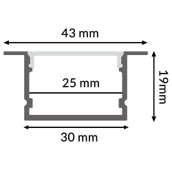 Perfil de aluminio Oreb - 2 metros  Aluminio