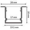Perfil de aluminio Tramont - 2 metros  Aluminio