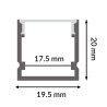 Perfil de aluminio Rope - 2 metros  Aluminio