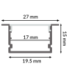 Perfil de aluminio Hev - 2 metros  Aluminio