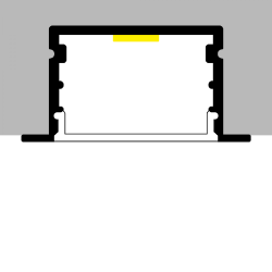 Perfil de aluminio Hev - 2 metros  Aluminio