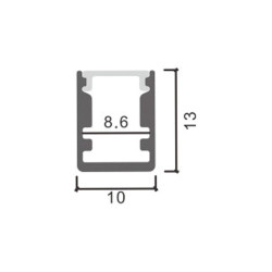 Perfil de aluminio Fix - 2 metros  Aluminio