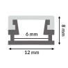 Perfil de aluminio Slim XL - 2 metros  Aluminio