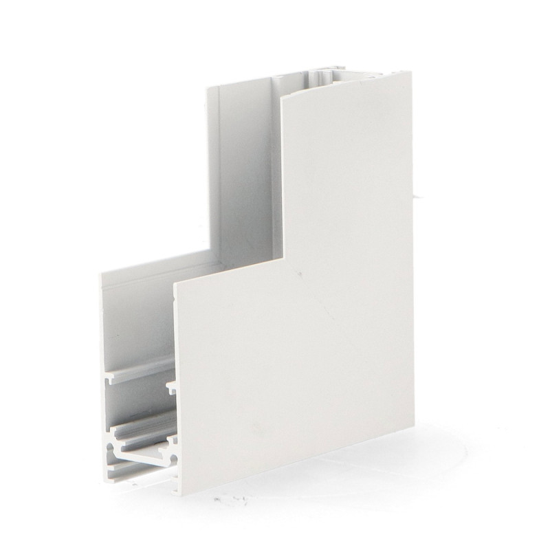 Unión en L Vertical para Carril Magnético Serie 20mm - DSC  Blanco