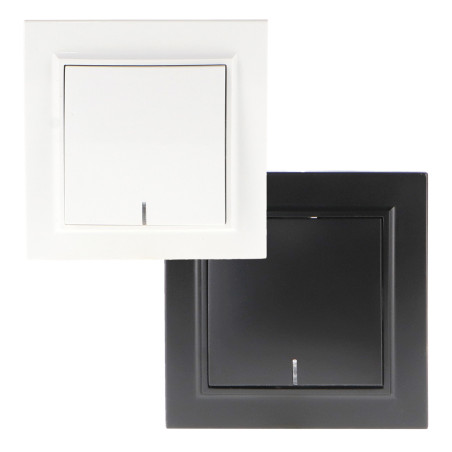 Interruptor Simple Pulsador con Indicador luminoso - EP  Negro