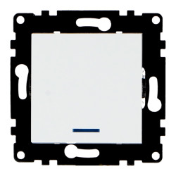 Interruptor Simple Pulsador con Indicador Luminoso - PJ  Gris