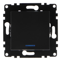 Interruptor Simple Pulsador con Indicador Luminoso - PJ  Gris