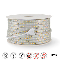 Tira de Led 220V Smd Como 12W/m IP65 - 50 Metros  6000K
