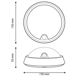 Aplique LED con Sensor Movimiento Sphere 12W PIR 360º IP54  6000K