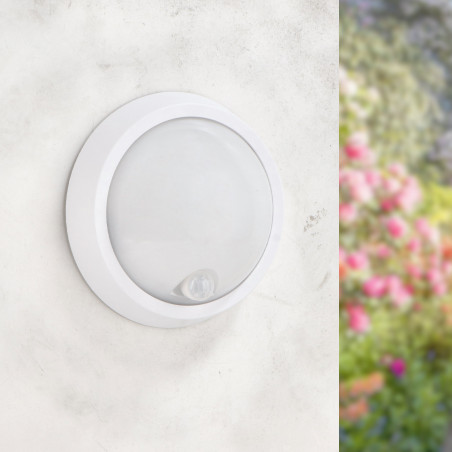 Aplique LED con Sensor Movimiento Sphere 12W PIR 360º IP54  4500K
