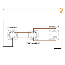 Interruptor Empotrable Simple Cruzamiento - PJ  Gris
