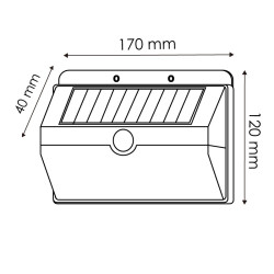 Aplique LED Solar Sun con Sensor Movimiento  4500K