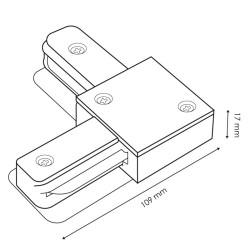 Conector en L Para Carril Monofásico  Negro