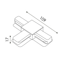 Conector en T Para Carril Monofásico  Blanco