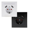 Enchufe Empotrable Tipo F Schuko Con Doble USB - EP  Blanco