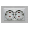 Enchufe Empotrable Doble Tipo Schuko - FL  Gris