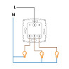 Interruptor Simple Triple - PJ  Negro