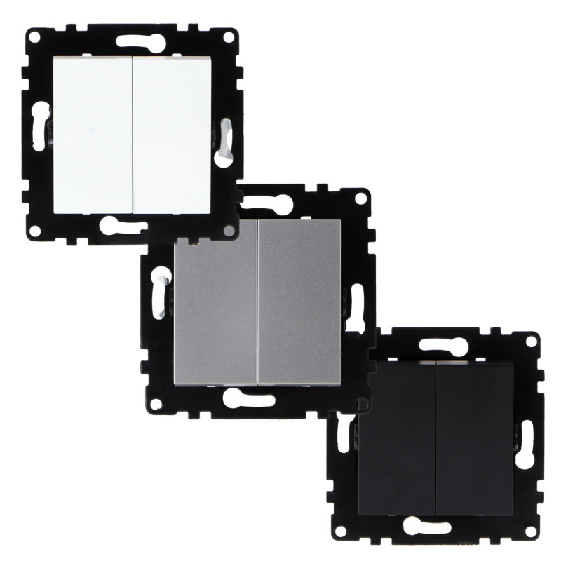 Interruptor Doble - PJ  Gris