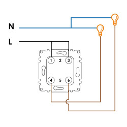 Interruptor Doble - PJ  Gris