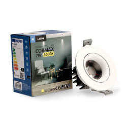 Foco Downlight Led orientable CobMax 7W  3000K