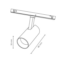 Foco Led Fint 7W Para Carril Magnético Blanco 48V Serie 20mm - DSC  4500K
