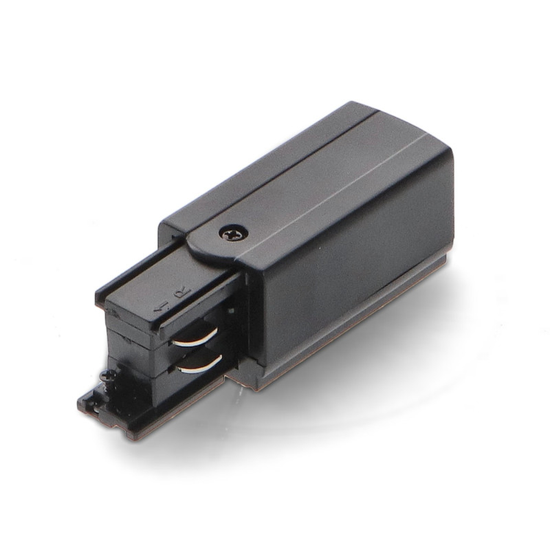 Conector y tapón para carril trifásico  Negro