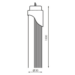 Tubo de LED T8 1500 mm Ekran. Con detector de Movimiento il.Seguridad 24W Conexión Un Lateral  6000K