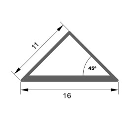 Perfil de aluminio Triangular - 2 metros  Aluminio