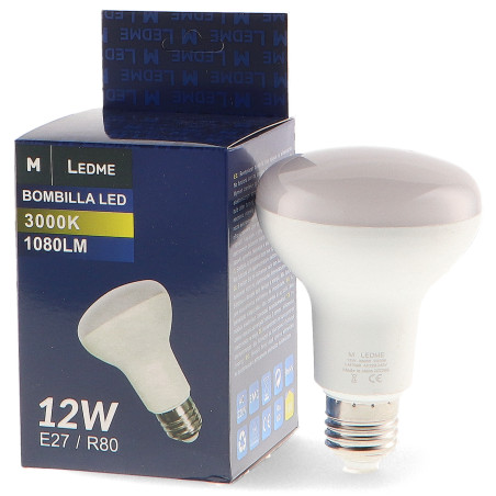 Bombilla LED E27 R80 12W  3000K