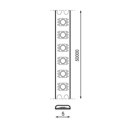 Tira de LED 24V SMD Half IP20 (5mm de ancho) 9W/m - 5 Metros  6000K