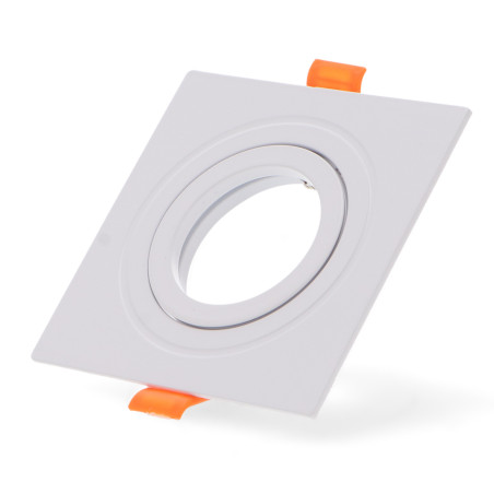 Aro basculante cuadrado blanco Serie Luxury para GU10/MR16