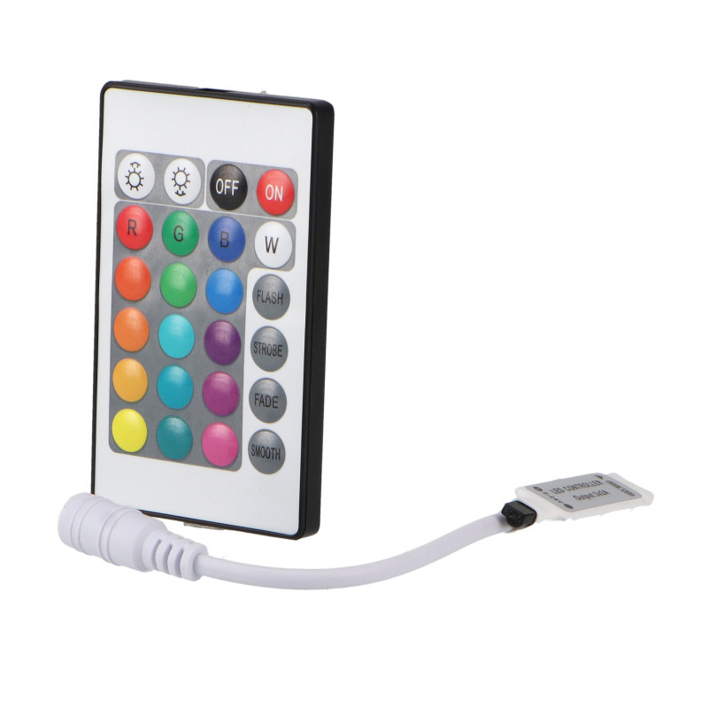 Controlador mini para tiras led RGB con control remoto por IR