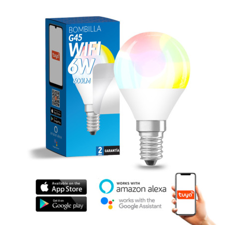 Bombilla LED SmartHome G45 6W  RGB+CCT