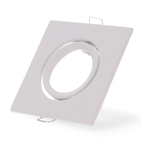 Aro basculante cuadrado blanco Serie Eco para GU10/MR16